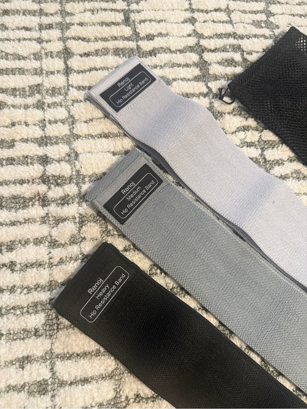 Renoj Hip Resistance Band Set - Black & Light Gray